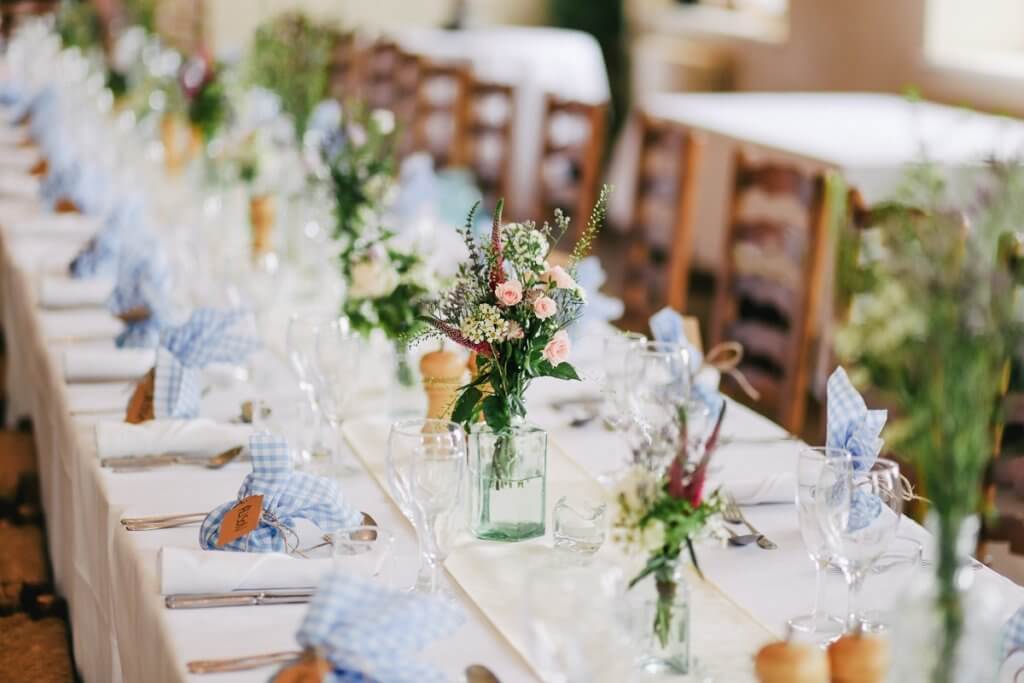 a country style wedding reception table