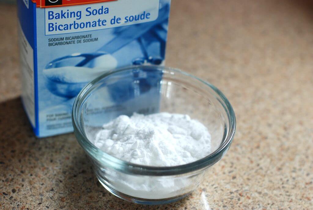 a box of baking soda on a counter