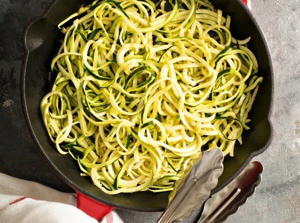 A dinner of Zoodle Noodles ready for eating