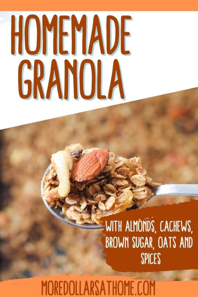 Homemade Granola on a serving spoon